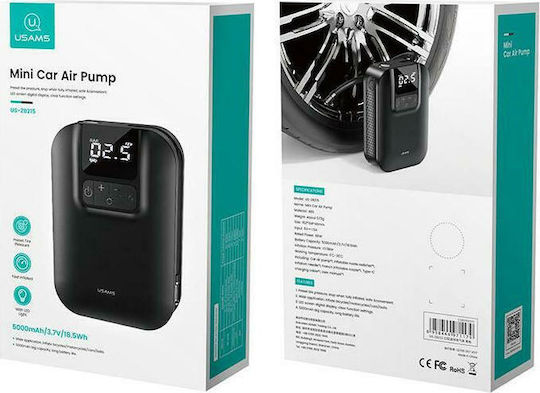 Usams US-ZB215 Autoreifenpumpe 50PSI mit Kabel 12V