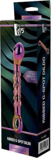 Dream Toys Glamour Glass Ribbed G Spot Dildo Γυάλινο Dildo 18cm