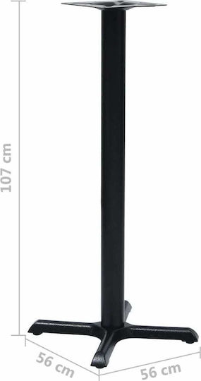 vidaXL Βάση Τραπεζιού Μπαρ Μαύρο 56x56x107cm