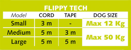Ferplast Πτυσσόμενο Λουρί/Οδηγός Σκύλου Ιμάντας Flippy Tech Tape Medium Green σε Πράσινο χρώμα 3m έως 50kg