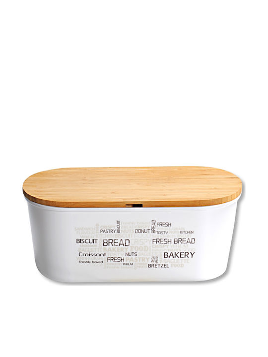 Kesper Bread Box with Lid Plastic White 34x20x14.5cm