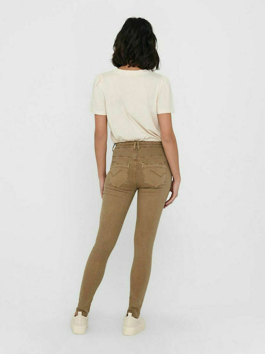 Only Damenjeanshose in Enger Passform Brown/Toasted Coconut