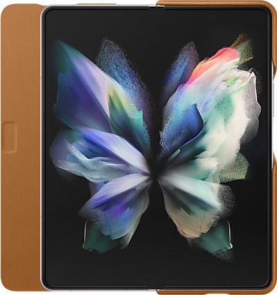 Samsung Leather Cover Buchen Sie Leder Camel (Galaxy Z Fold 3)
