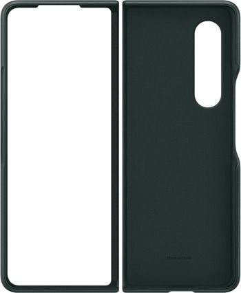 Samsung Leather Cover Umschlag Rückseite Leder Grün (Galaxy Z Fold 3)