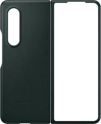 Samsung Leather Cover Umschlag Rückseite Leder Grün (Galaxy Z Fold 3)