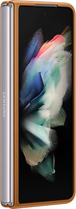 Samsung Leather Cover Umschlag Rückseite Leder Camel (Galaxy Z Fold 3)