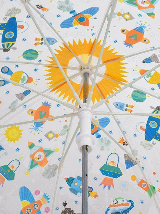 Djeco Kids Umbrella Space Designs Curved Handle Multicolour 70cm Djeco Kids Umbrella Space Designs Curved Handle Multicolour 70cm
