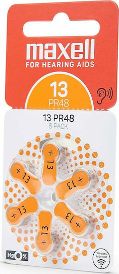Maxell Μπαταρίες Ακουστικών Βαρηκοΐας 13 1.45V 6τμχ