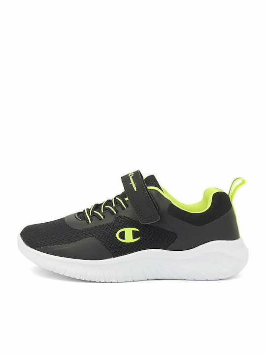 Softy Kids Sports Shoes Running with Hoop & Loop Closure Black