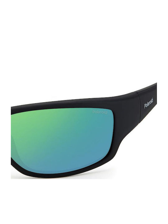 Polaroid Men's Sunglasses with Black Horn-Rimmed Frame and Polarized Mirror Lens PLD7005/S 3OL5Z