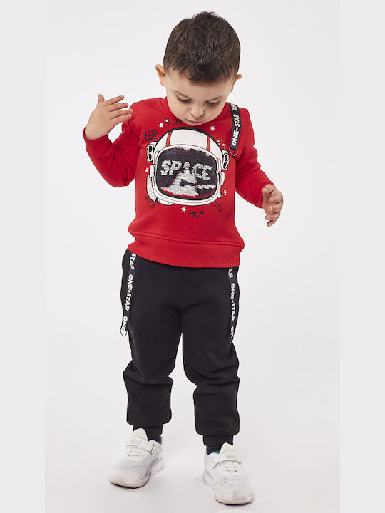 Hashtag Kids Sweatpants Set Red 2pcs