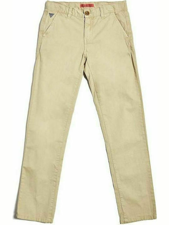 Guess Pantaloni copii din material textil Bej