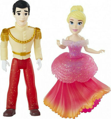 Hasbro Miniature Toy Disney Princess Cinderella And Prince Charming Small Doll Royal Clips for 3+ Years