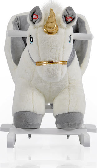 Moni Moon Fabric Rocking Toy Unicorn for 12+ months with Sounds & Music with Max Load Capacity 20kg White