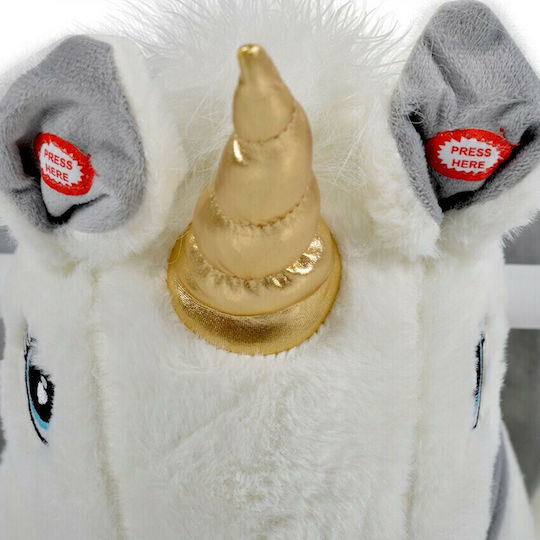 Moni Moon Fabric Rocking Toy Unicorn for 12+ months with Sounds & Music with Max Load Capacity 20kg White