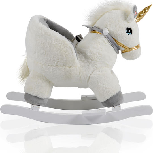 Moni Moon Fabric Rocking Toy Unicorn for 12+ months with Sounds & Music with Max Load Capacity 20kg White