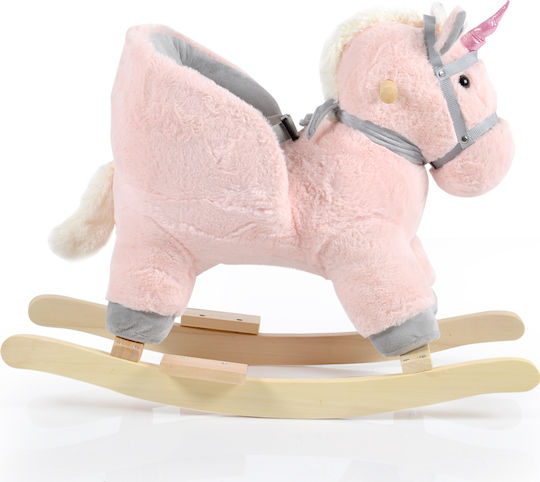 Moni Cookie Jucărie cu leagăn Unicorn pentru 12++ luni cu sunete și muzică pentru greutate maximă de 20kg Roz
