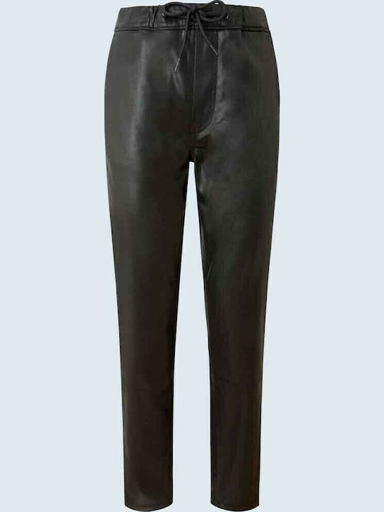 Cara Women's Fabric Trousers Tapered Line Black