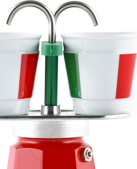Bialetti Mini Italia Cafetieră Pentru Plită Espresso 2 Căni Multicolor