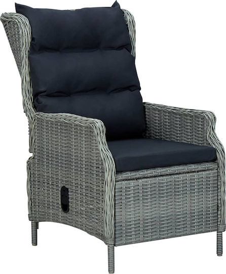 vidaXL Garden & Outdoor Furniture Set Dining Room 9 Pieces Open Gray with Pillows