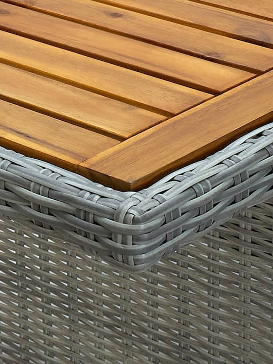 Set Sala De Mese Exterior 9 Piese Gri Deschis Cu Perne