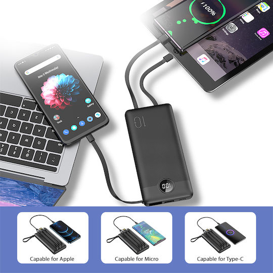 Veger C10 VP1116 Power Bank 10000mAh με Θύρα USB-A Μαύρο