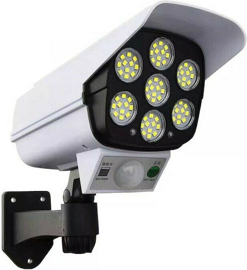 Solar Dummy Surveillance Bullet Camera with LED Lighting White