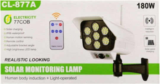 Solar Dummy Surveillance Bullet Camera with LED Lighting White