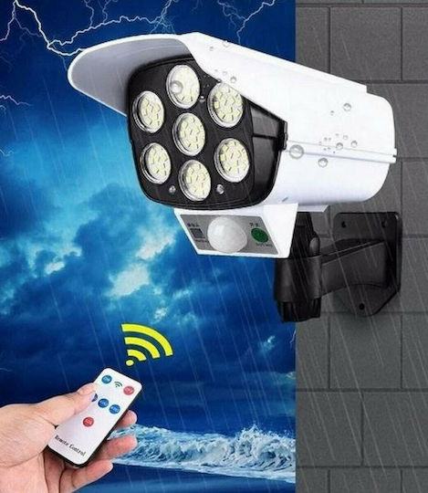 Solar Dummy Surveillance Bullet Camera with LED Lighting White