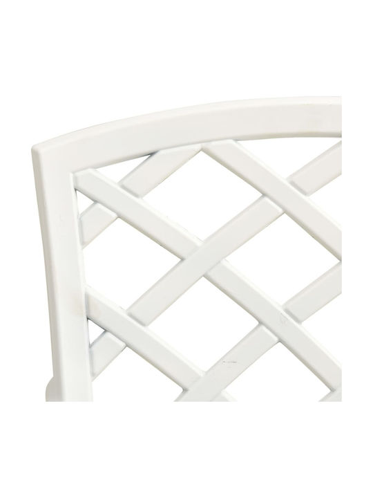Garden & Outdoor Furniture Sets Dining Room 3 Pieces White with Umbrella Holder