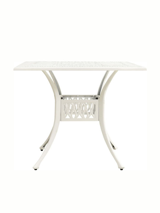 Garden & Outdoor Furniture Sets Dining Room 3 Pieces White with Umbrella Holder