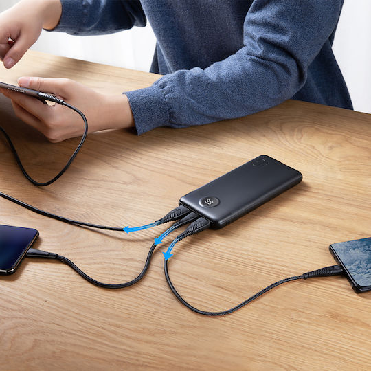 Veger VP1105 Power Bank 10000mAh με 2 Θύρες USB-A και Θύρα USB-C Μαύρο