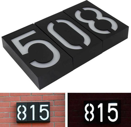 Number 9 Wall Mounted Solar Light House Number 0.36W with Photocell IP55