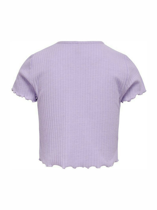 Παιδικό Crop Top Κοντομάνικο Λιλά