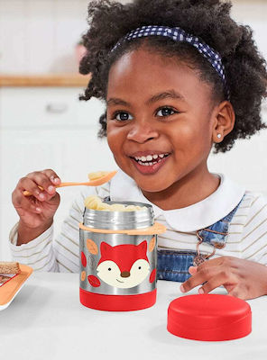 Skip Hop Zoo Stainless Steel Insulated Food Jar Fox Kids Set Lunch Thermal Stainless Steel Box 0.325lt Red