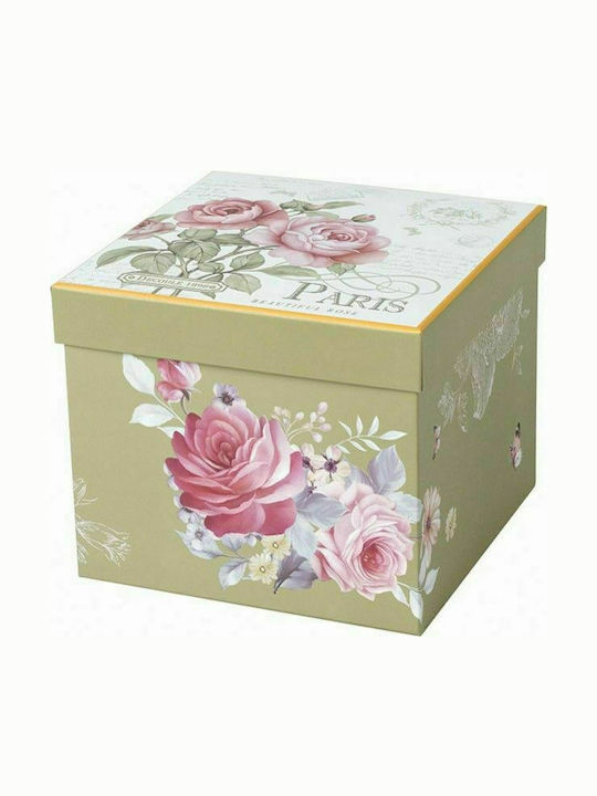 Karvounis Floral Paris Roses Porzellan Etagere 2 Etagen Mehrfarbig Ø27xH24cm 1Stück
