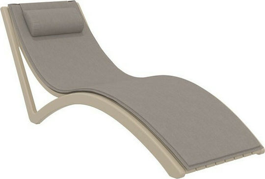 Siesta Exclusive Wasserdichtes Sonnenbank-Kissen mit Rückenlehne Slim Hellbraun 41x23cm