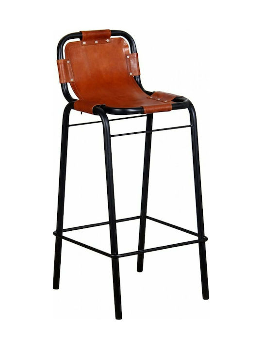 Stool Bar with Backrest Leather Coffee 2pcs 46x45x94cm