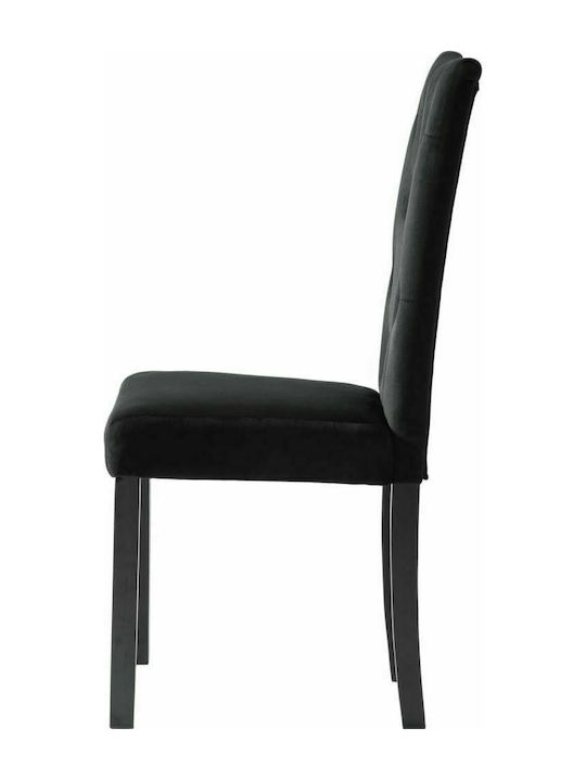 Dining Room Velvet Chair Black 43x51x98cm 2pcs