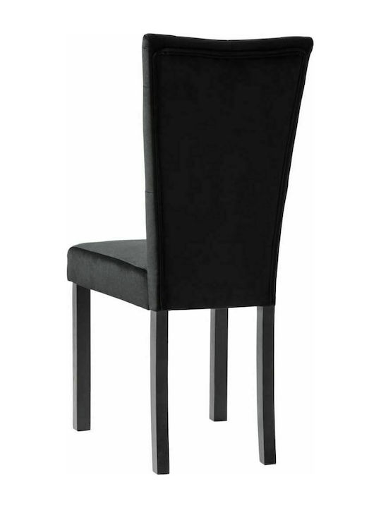 Dining Room Velvet Chair Black 43x51x98cm 2pcs