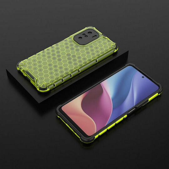 Hurtel Honeycomb Back Cover Silicone Green (Poco F3 / Mi 11i)