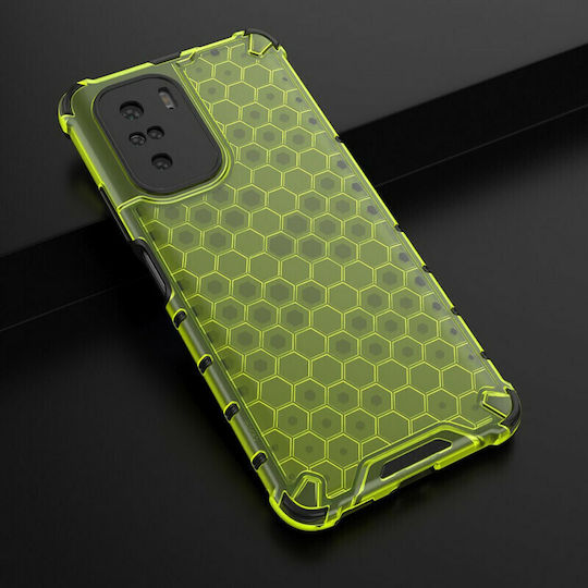 Hurtel Honeycomb Back Cover Silicone Green (Poco F3 / Mi 11i)