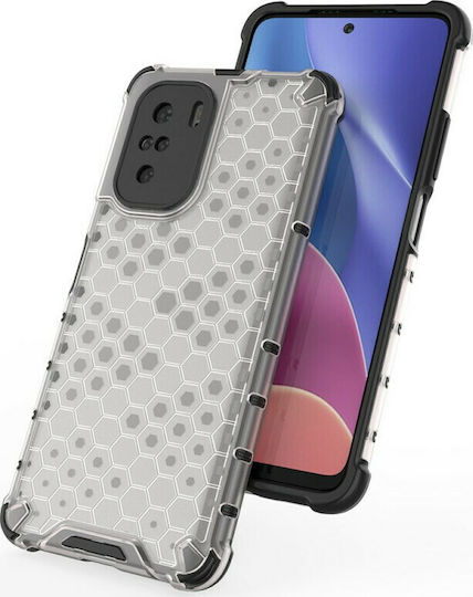 Hurtel Honeycomb Back Cover Silicone Transparent (Poco F3 / Mi 11i)