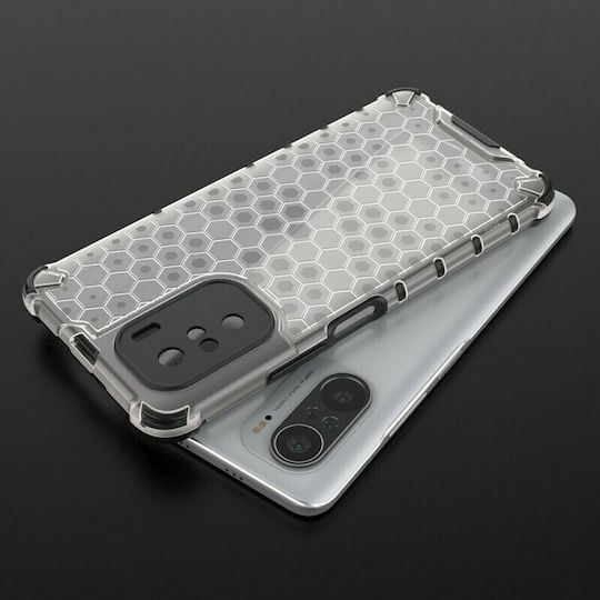 Hurtel Honeycomb Back Cover Silicone Transparent (Poco F3 / Mi 11i)