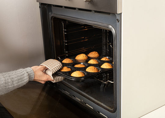 Nava Nature Φόρμα Ζαχαροπλαστικής για Cupcakes/Muffins από Αλουμίνιο 12 Θέσεων 35x26.5x3.5εκ. Μαύρη