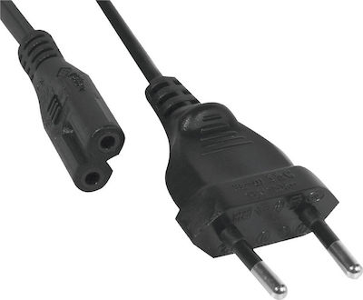 2x0.75mm² 1.8m Οκταρακι Μαυρο Euro - IEC C7 Cable 1.8m Black (02.005.0091)