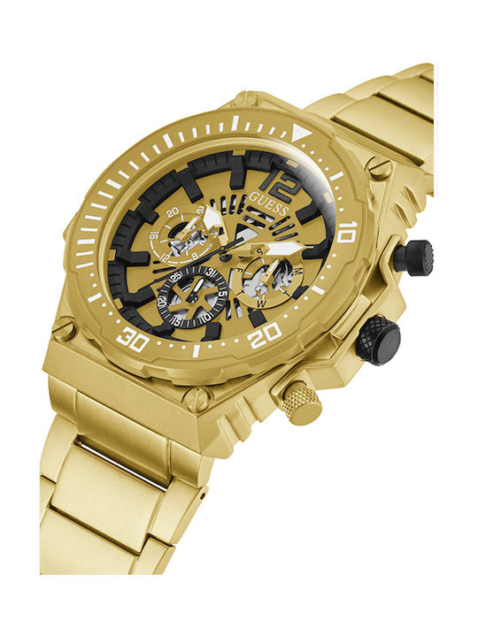 Guess Exposure Uhr Chronograph Batterie mit Gold Metallarmband