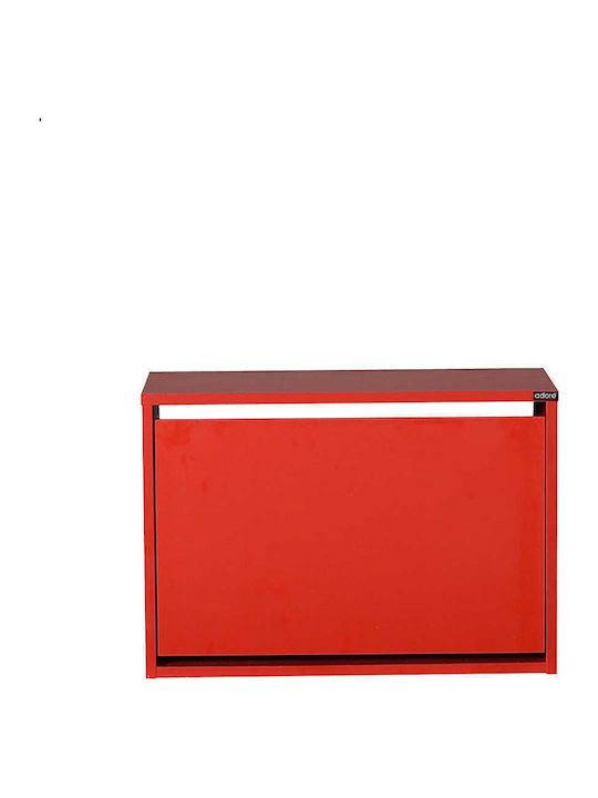 Wooden Shoe Organizer Step V6 with 2 Shelves Red M60xD30xH42cm