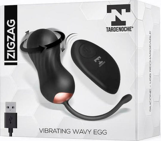 Tardenoche Zigzag Vibrating & Zigzagging Egg with Remote Control Mini Δονητής Egg με Απομακρυσμένο Έλεγχο 8.5cm Black
