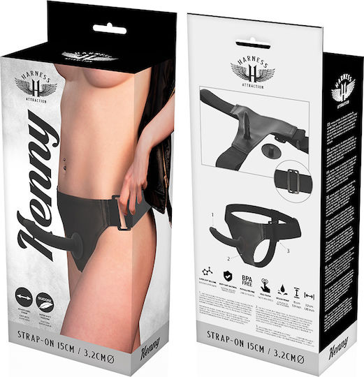 Harness Attraction Kenny Harness με Dildo 15cm σε Μαύρο Χρώμα